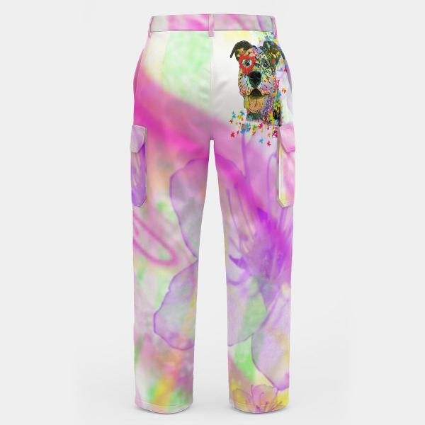 Cargohose mit Hexe - Hose, lang oder kurz, bunt, 100% Polyester, Grösse S-5XL, fester Stoff, Normale Passform, SOKA, Listenhund, AmStaff, Staff, Staffordshire, PitBull, Pit